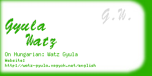 gyula watz business card